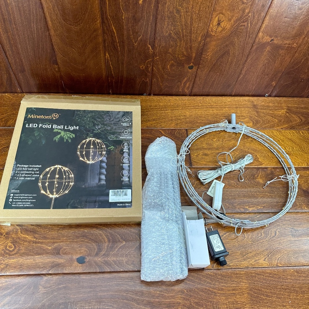 LED 11" Fold Ball Light Hanging Or Ground Stake